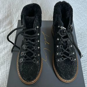 NWT Lola Cruz Black Sparkle Boots
